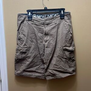Khaki Cargo Shorts Monument Brand Size Medium 32